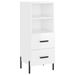 Buffet haut Blanc brillant 34,5x34x180 cm Bois d'ingénierie - Photo n°7