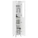 Buffet haut Blanc brillant 34,5x34x180 cm Bois d'ingénierie - Photo n°3