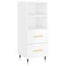 Buffet haut Blanc brillant 34,5x34x180 cm Bois d'ingénierie - Photo n°7