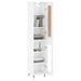 Buffet haut Blanc brillant 34,5x34x180 cm Bois d'ingénierie - Photo n°3