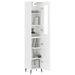 Buffet haut Blanc brillant 34,5x34x180 cm Bois d'ingénierie - Photo n°3