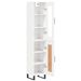 Buffet haut Blanc brillant 34,5x34x180 cm Bois d'ingénierie - Photo n°4