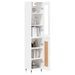 Buffet haut Blanc brillant 34,5x34x180 cm Bois d'ingénierie - Photo n°3