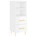 Buffet haut Blanc brillant 34,5x34x180 cm Bois d'ingénierie - Photo n°7