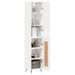 Buffet haut Blanc brillant 34,5x34x180 cm Bois d'ingénierie - Photo n°3