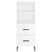 Buffet haut Blanc brillant 34,5x34x180 cm Bois d'ingénierie - Photo n°6