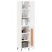 Buffet haut Blanc brillant 34,5x34x180 cm Bois d'ingénierie - Photo n°3