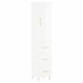 Buffet haut Blanc brillant 34,5x34x180 cm Bois d'ingénierie - Photo n°1