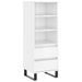 Buffet haut Blanc brillant 40x36x110 cm Bois d'ingénierie - Photo n°1