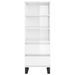 Buffet haut Blanc brillant 40x36x110 cm Bois d'ingénierie - Photo n°5