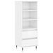 Buffet haut Blanc brillant 40x36x110 cm Bois d'ingénierie - Photo n°1