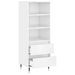 Buffet haut Blanc brillant 40x36x110 cm Bois d'ingénierie - Photo n°6