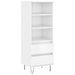 Buffet haut Blanc brillant 40x36x110 cm Bois d'ingénierie - Photo n°1