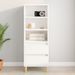Buffet haut Blanc brillant 40x36x110 cm Bois d'ingénierie - Photo n°1