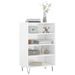 Buffet haut blanc brillant 57x35x90 cm bois d'ingénierie - Photo n°3