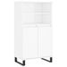 Buffet haut Blanc brillant 60x36x110 cm Bois d'ingénierie - Photo n°1