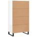 Buffet haut Blanc brillant 60x36x110 cm Bois d'ingénierie - Photo n°8