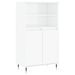 Buffet haut Blanc brillant 60x36x110 cm Bois d'ingénierie - Photo n°1