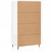 Buffet haut Blanc brillant 60x36x110 cm Bois d'ingénierie - Photo n°8