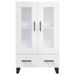 Buffet haut blanc brillant 69,5x31x115 cm bois d'ingénierie - Photo n°6