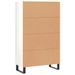 Buffet haut blanc brillant 69,5x31x115 cm bois d'ingénierie - Photo n°8