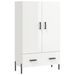 Buffet haut blanc brillant 69,5x31x115 cm bois d'ingénierie - Photo n°1