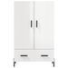 Buffet haut blanc brillant 69,5x31x115 cm bois d'ingénierie - Photo n°6