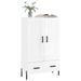 Buffet haut blanc brillant 69,5x31x115 cm bois d'ingénierie - Photo n°3