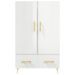 Buffet haut blanc brillant 69,5x31x115 cm bois d'ingénierie - Photo n°6