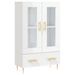 Buffet haut blanc brillant 69,5x31x115 cm bois d'ingénierie - Photo n°1