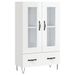 Buffet haut blanc brillant 69,5x31x115 cm bois d'ingénierie - Photo n°1