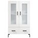 Buffet haut blanc brillant 69,5x31x115 cm bois d'ingénierie - Photo n°6