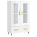 Buffet haut blanc brillant 69,5x31x115 cm bois d'ingénierie - Photo n°1