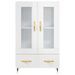 Buffet haut blanc brillant 69,5x31x115 cm bois d'ingénierie - Photo n°6