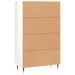 Buffet haut blanc brillant 69,5x31x115 cm bois d'ingénierie - Photo n°8