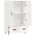 Buffet haut blanc brillant 69,5x31x115 cm bois d'ingénierie - Photo n°5