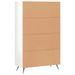 Buffet haut blanc brillant 69,5x31x115 cm bois d'ingénierie - Photo n°8