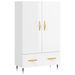 Buffet haut blanc brillant 69,5x31x115 cm bois d'ingénierie - Photo n°1