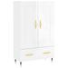 Buffet haut blanc brillant 69,5x31x115 cm bois d'ingénierie - Photo n°1