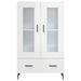 Buffet haut blanc brillant 69,5x31x115 cm bois d'ingénierie - Photo n°6