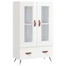 Buffet haut blanc brillant 69,5x31x115 cm bois d'ingénierie - Photo n°1