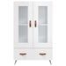 Buffet haut blanc brillant 69,5x31x115 cm bois d'ingénierie - Photo n°6