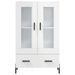 Buffet haut blanc brillant 69,5x31x115 cm bois d'ingénierie - Photo n°6