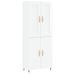 Buffet haut Blanc brillant 69,5x34x180 cm Bois d'ingénierie - Photo n°1