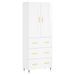 Buffet haut Blanc brillant 69,5x34x180 cm Bois d'ingénierie - Photo n°1