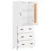 Buffet haut Blanc brillant 69,5x34x180 cm Bois d'ingénierie - Photo n°4