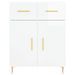 Buffet haut Blanc brillant 69,5x34x180 cm Bois d'ingénierie - Photo n°8