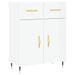 Buffet haut Blanc brillant 69,5x34x180 cm Bois d'ingénierie - Photo n°7