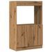 Buffet haut chêne artisanal 63x33x100 cm bois d'ingénierie - Photo n°2