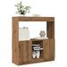 Buffet haut chêne artisanal 92x33x100 cm bois d'ingénierie - Photo n°1